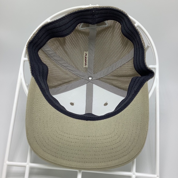 Columbia‎ PFG Mesh Fitted Back Hat Cap Size L/XL Flex Stretch Tan Fish Flag Logo - Picture 6 of 8
